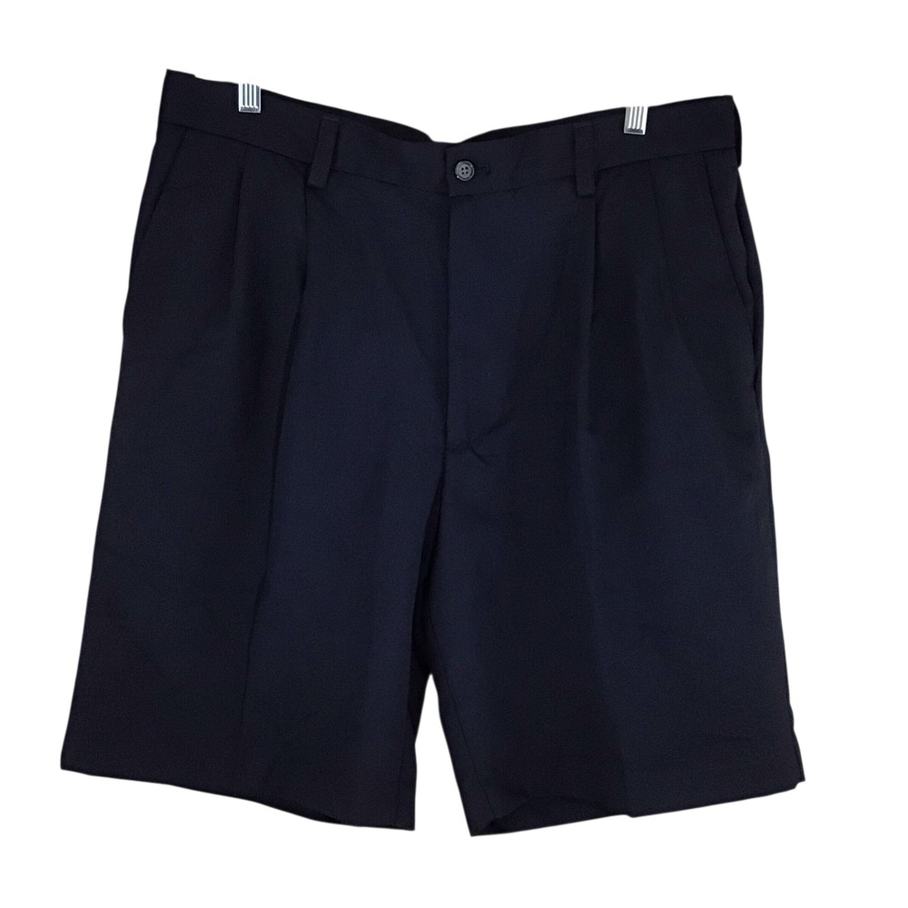 IZOD‎ GOLF Mens Pleated Shorts Navy Blue Size 34 Polyester